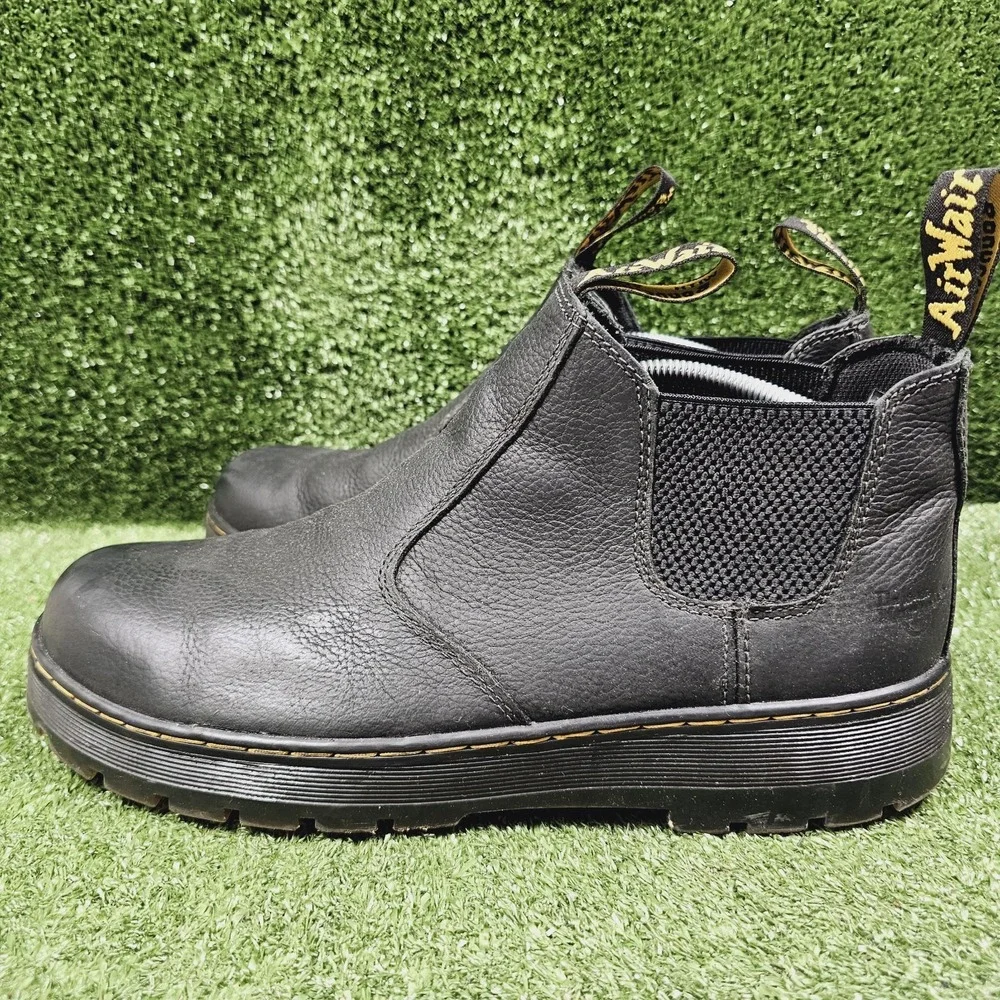 Dr. Martens Hardie Black Leather Pull On Ankle Chelsea Boots Mens Size 14